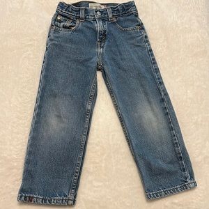 Levi’s Boys Adjustable Waist Band Loose Straight Jeans Size 4T